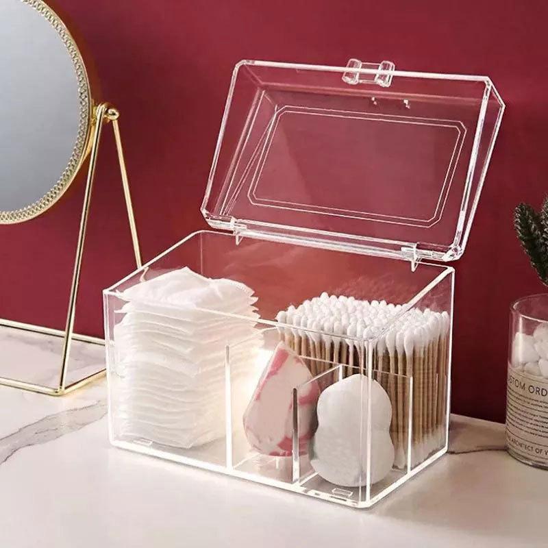 Acrylic Cotton Swab Storage Holder Box Portable Transparent Makeup Medicine Cotton Pad Cosmetic Container Jewelry Organizer Case