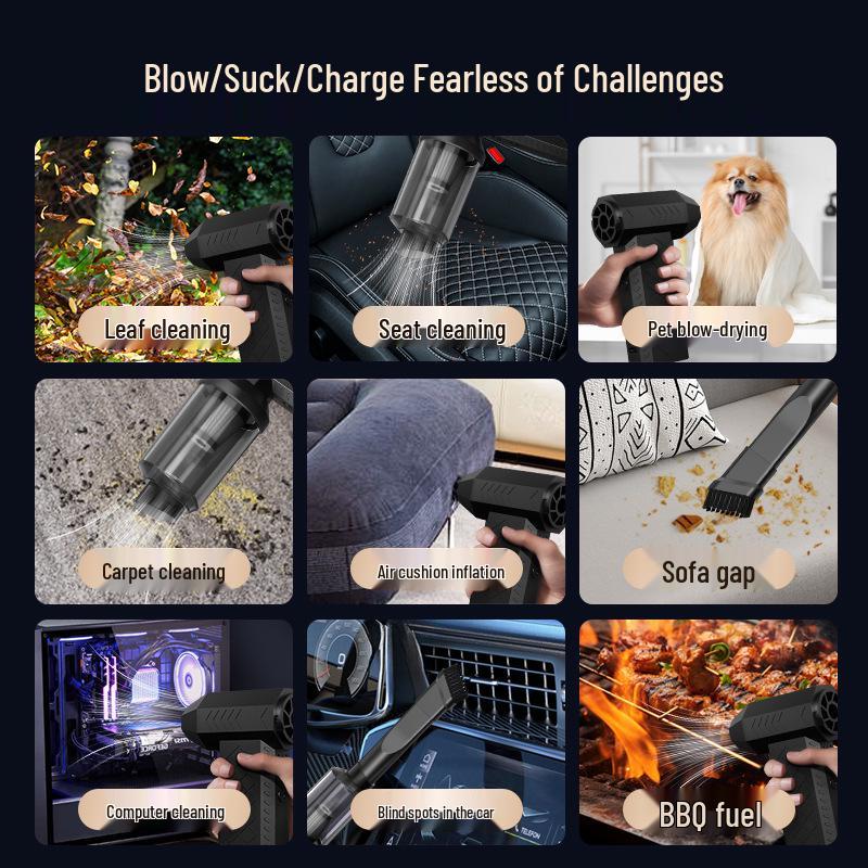 Ручной беспроводной мини-турбовентилятор и вакуумный пылесос для кемпинга в одном