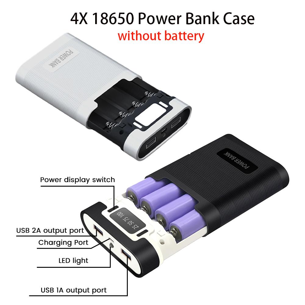1 Slots 18611 Battery Power Bank Case Solder Free DIY Charger Shell Dual USB Type C1V 1.1A Battery Case Storage Box Holder