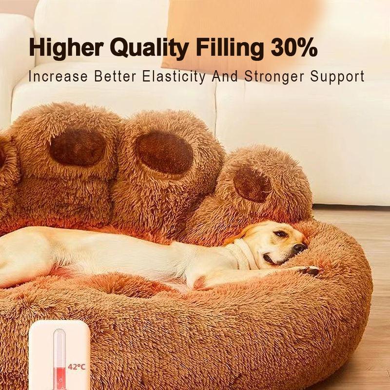 Factory Custom logo Luxury Pet Supplier Stuffed Dog cat Bed Rectangle Shape Removable Lid All Seasons