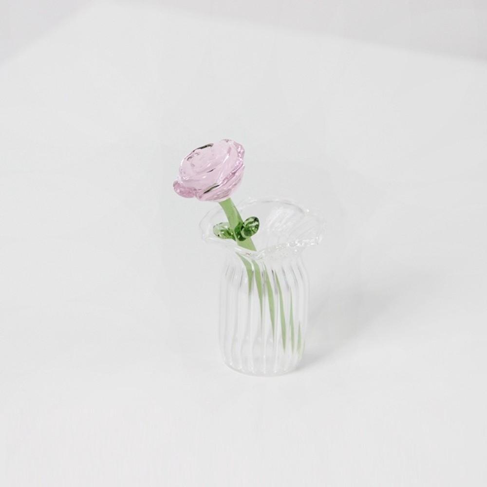 Colored Glaze Glass Flower Bouquet Simulation Floral Hand-blown Glass Flower  Home Room Decoration