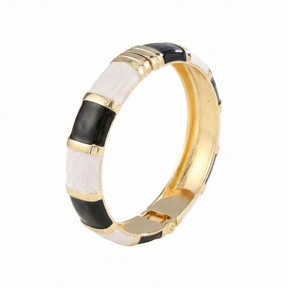 Elegant Enamel Cuff Bangles Wide Geometric Bracelet Personality Bohemian Drip Oil Bracelet  Women