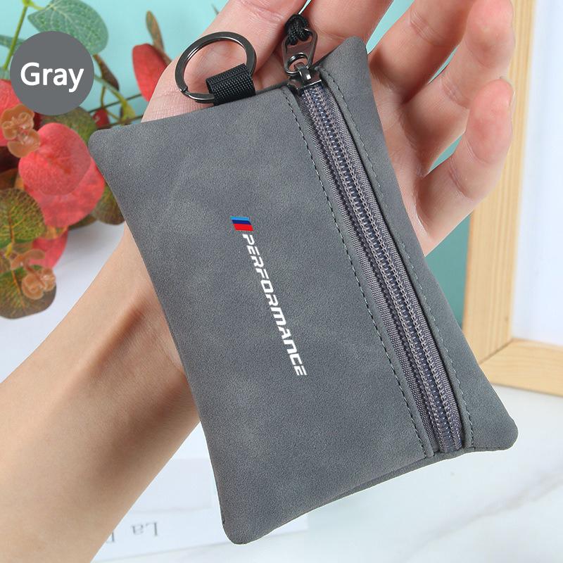 Portable Suede Car Key Bag Zipper Wallets Card Coin Pouch For BMW Performance X1 X3 X4 X5 E46 E90 F20 E60 E39 F10 M1 M2 M3 M5 M6 GR3
