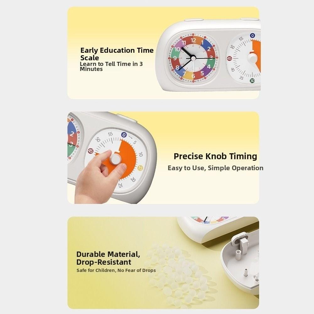 Timer Reminder Dual Screen Visual Timer 60-Minute Kitchen Timer Elementary School Student