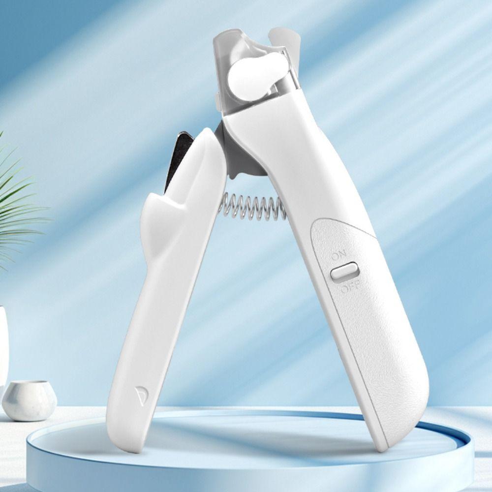 With LED Pet Nail Clipper High Hardness Splash Guard Dog Toenail Trimmer Spring Design Labor-saving Pet Nail Cutter