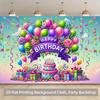 2D Colorful Candy Happy Birthday Backdrop Kids Birthday Party Photography Background Banner