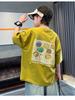 Children's clothing, boys' short sleeved T-shirt, summer clothing, 2026 new item, mid size children's summer half sleeved boys' top, t