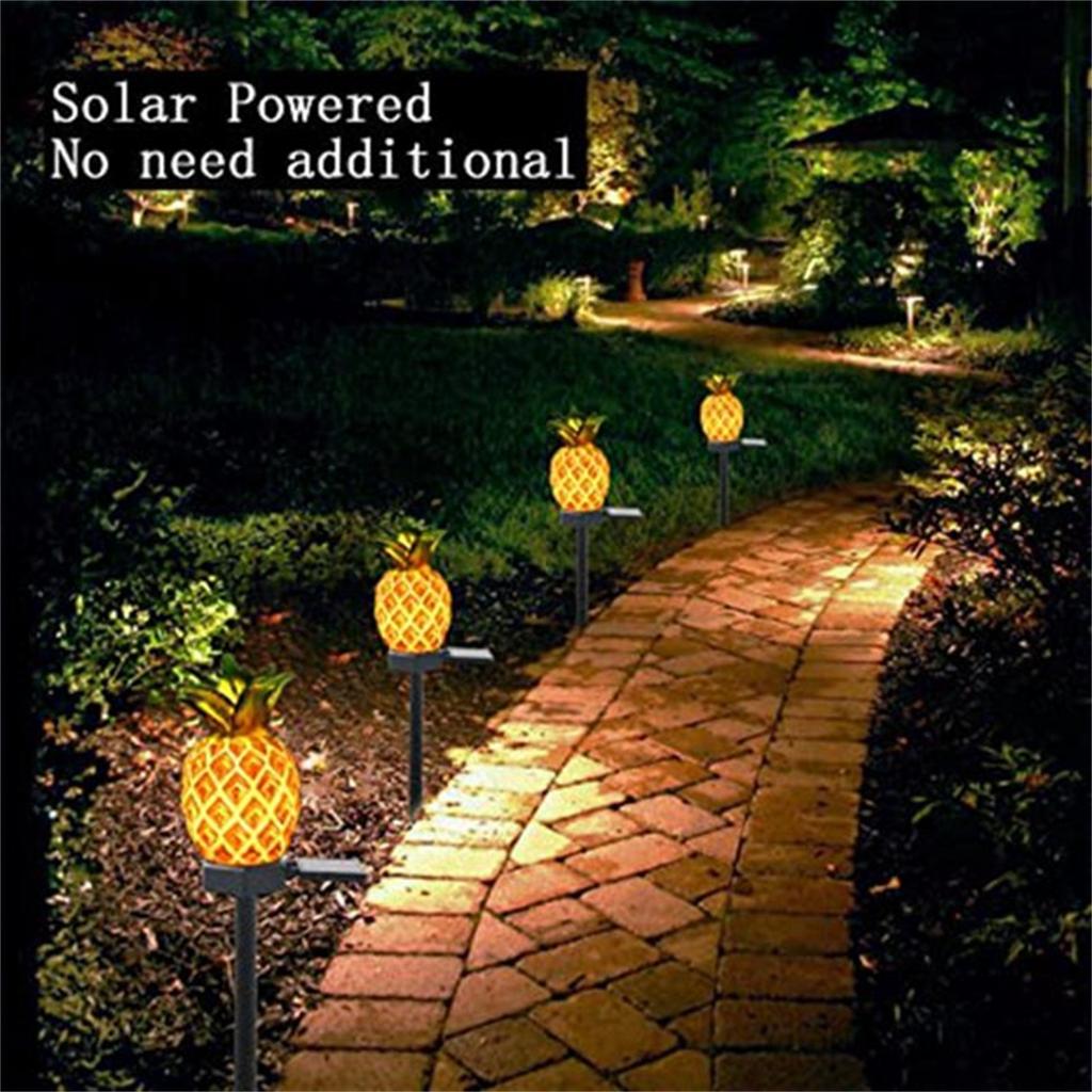 Садовый декор, солнечные фонари на колышках - 1 упаковка, водонепроницаемые уличные фонари в форме ананаса, украшение для дворовой дорожки