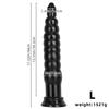 Black 32cm Pointed Extra Long Anal Plug for Outdoor Wear Anal Strip Practice Anal Torture Tool Anal Expansion Tool