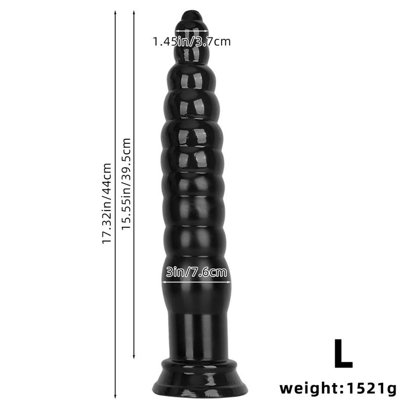Black 32cm Pointed Extra Long Anal Plug for Outdoor Wear Anal Strip Practice Anal Torture Tool Anal Expansion Tool