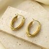 Fashion Irregular Line Three-Ring Earrings Simple U-Shaped Versatile Titanium Steel Earrings Ear Buckles Girls