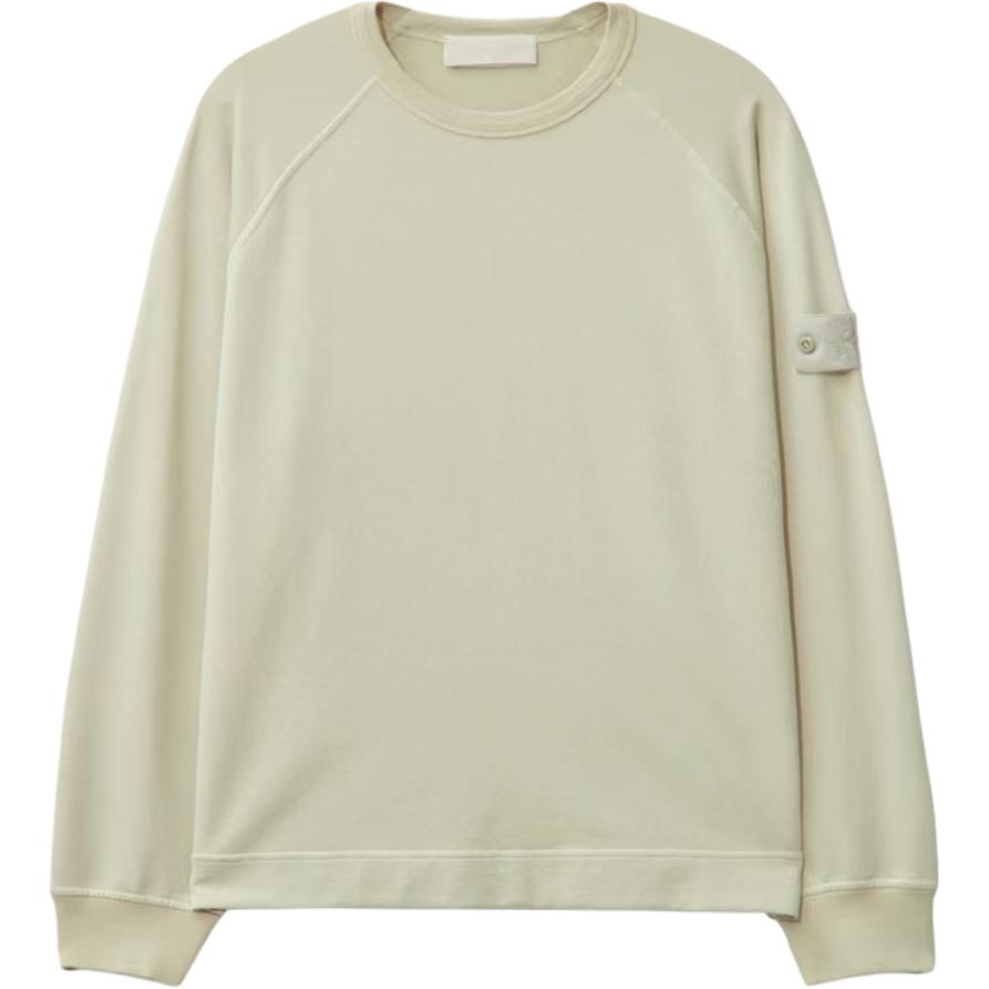 STONE ISLAND Серия Ghost Ss25 Вещи-призраки Легкий хлопковый свитшот с круглым вырезом Унисекс Свитшот Бежевый K1S1561000-11S00F3-V0090