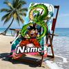Custom Name Personalized DRAGON BALL Print Beach Towel, for Trip Camping Beach Party Home Decor, Birthday Gift for Family & Friends