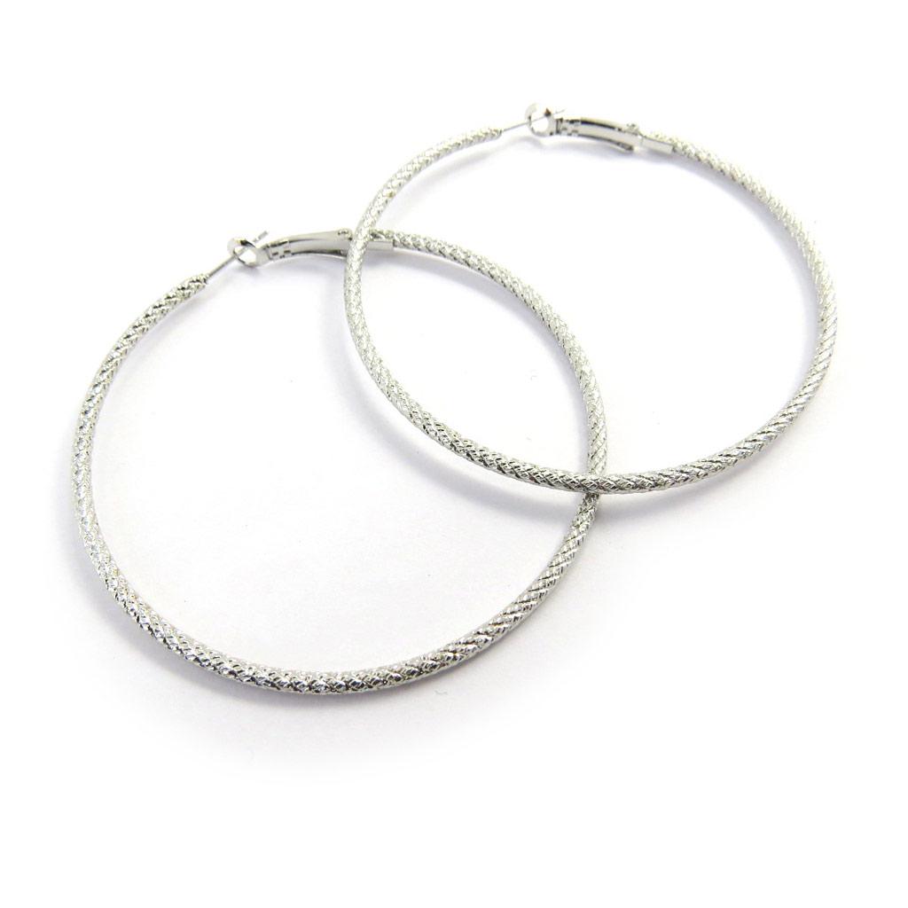 Les Trésors De Lily [L9589] - Silver 'Choréographie' Hoop Earrings Ø 60 Mm