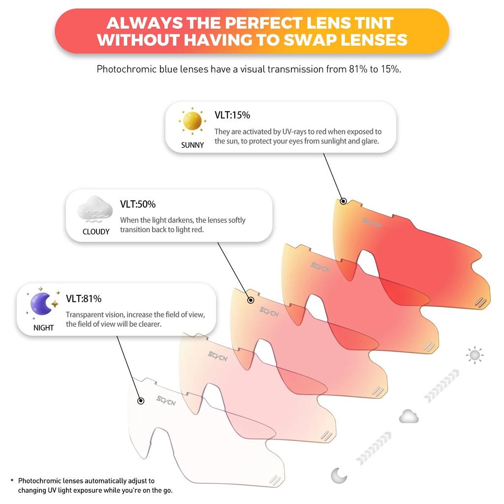 Photochromic Sunglasses for Men Cycling Glasses Women Outdoor Sports Bicycle UV400 Goggles Climbing MTB Road Bike Eyewear