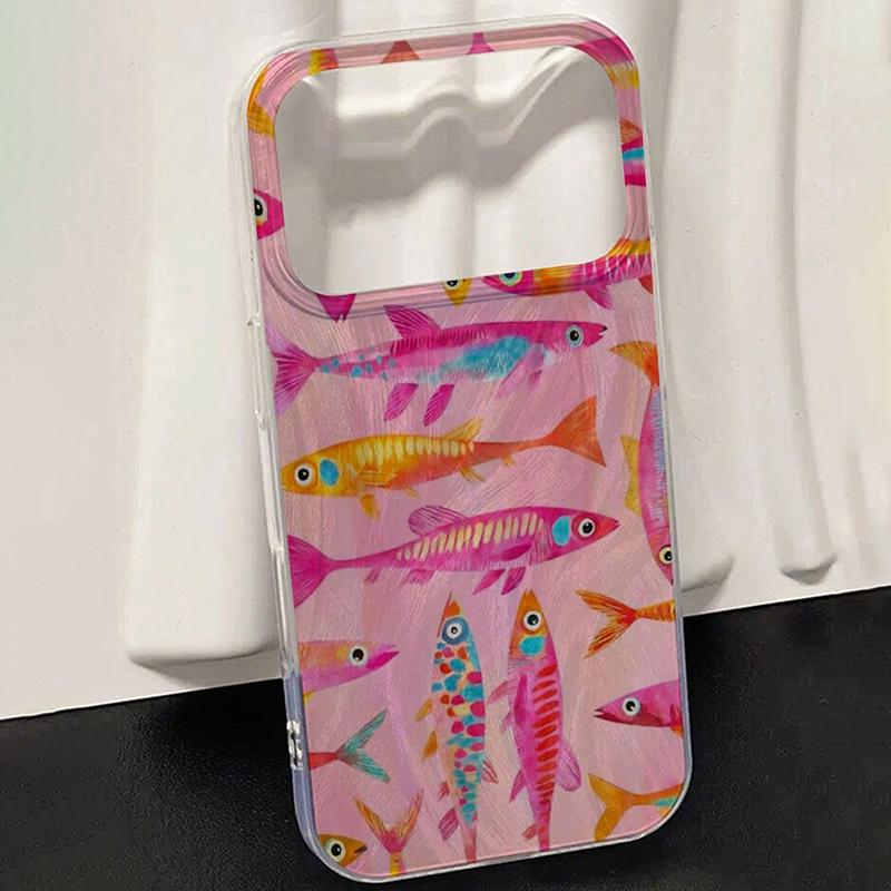 Ocean Minimalist Fish Pattern Feather Phone Case For Redmi 14 13 12 11 Pro 5G Xiaomi Redmi Note 14C 13C 15C 13 14 10 12 4G Cover