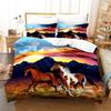 Комплект пододеяльника «Дикие лошади» с 3D-принтом, тематика «Животные», уникальный экзотический стиль, чехол для одеяла размера кинг для детей, полиэстеровый комплект постельного белья