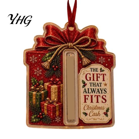 Clear Acrylic Money Organizer Butterfly Cash Gift Ornament, Christmas Halloween Holder with Unique Holiday Card Storage Compartment, Hanging Gifts for