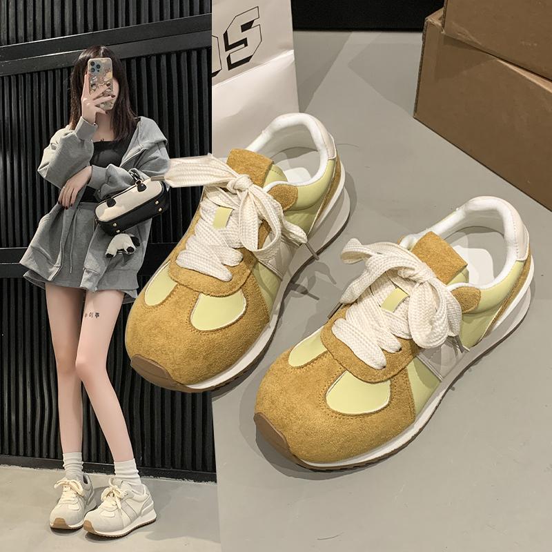Fashion 2024 New Spring and Autumned Thick-soled Lightweight Sneakers for Women All-match Popular Retro Sport Leisure Shoes Hot Sale