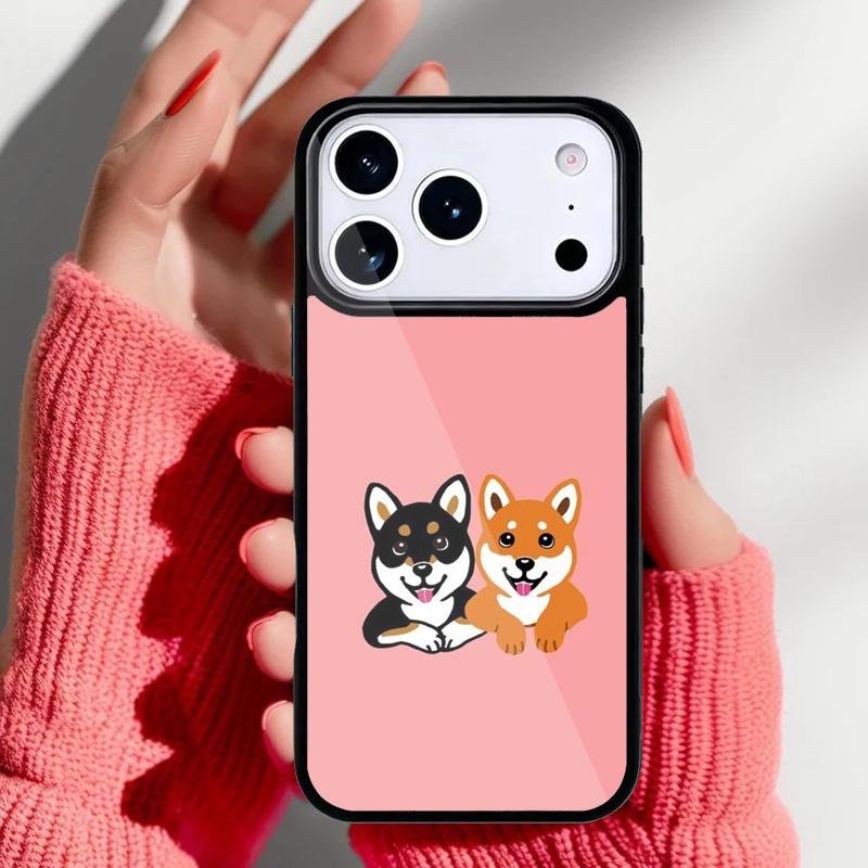 Милый Кавайный чехол для телефона с Сиба-ину для iPhone 17 16 15 14 13 Pro Max Задняя крышка для 12 11 Pro Coque