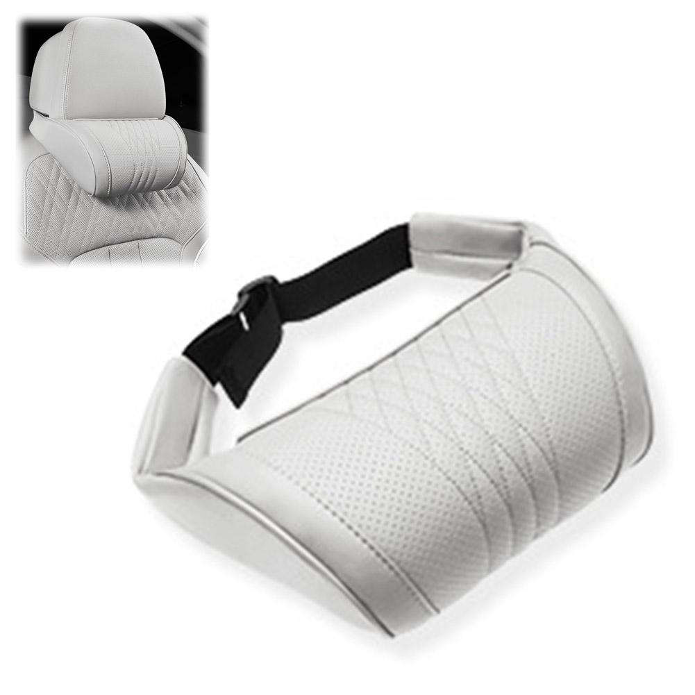 Luxury Leather Car Headrest Pillow Memory Foam Neck Support Cushion Breathable Seat Head Rest Cushion For Mercedes BMW