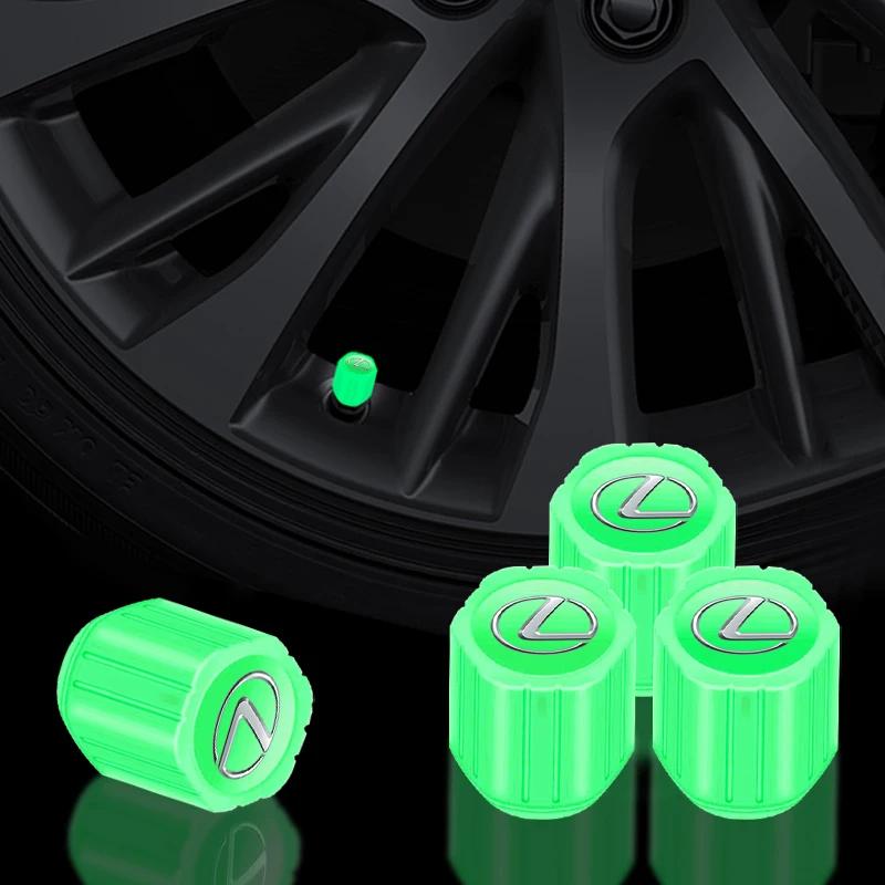 Luminous Car Tire Valve Caps Fluorescent Motorcycle Wheel Tyre For Lexus LS LC IS350 ES300 GS350 CT200h GX460 LX570 RX500h NX300 lqvc78