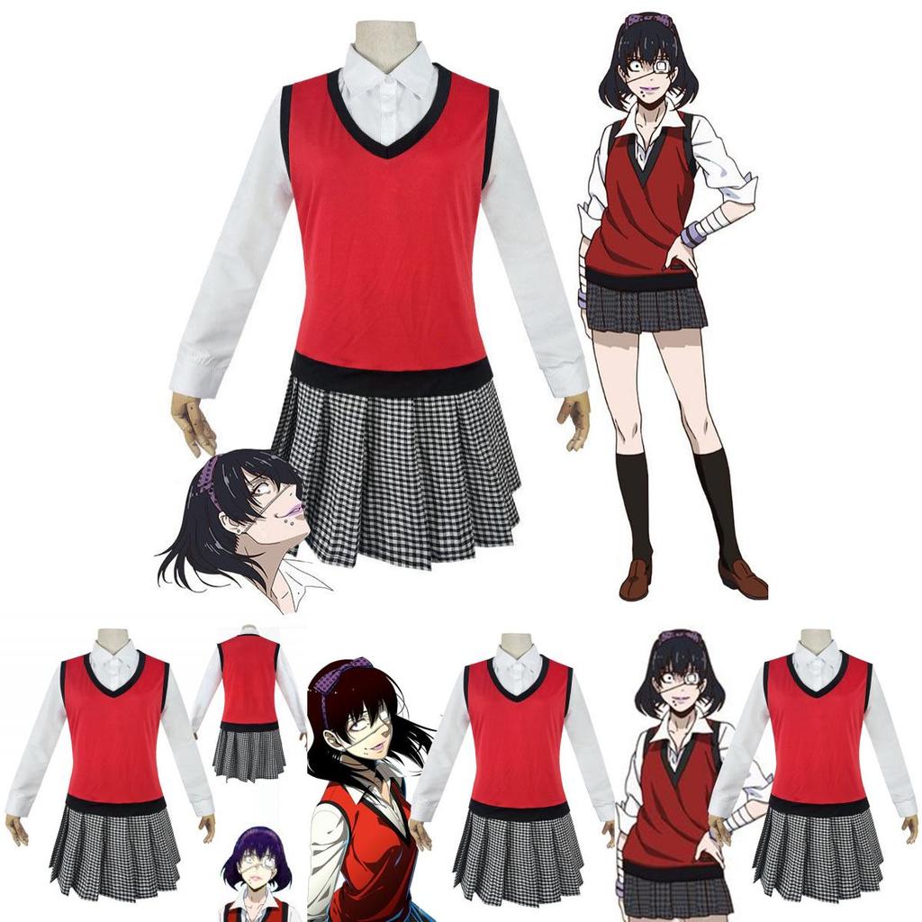 Kakegurui Мидари Икишима Наряд Изысканное Платье Школьной Формы Косплей Комплект Для Поклонников