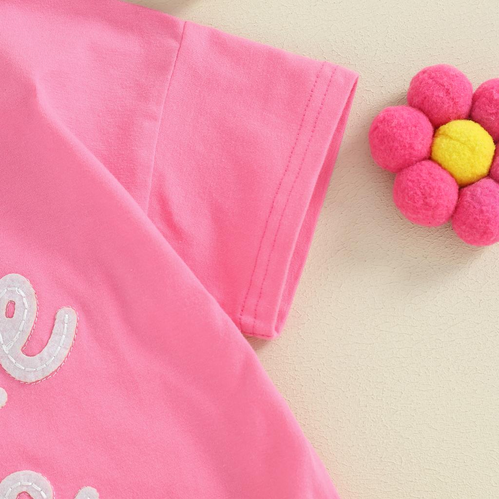 Летний комбинезон для новорожденных с буквенным принтом и короткими рукавами для мальчиков и девочек, милая одежда