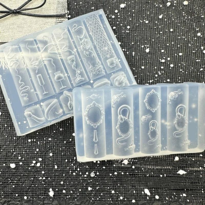 Premium Silicone Snake Relief Mold Silicone Nail Art Template For Nail Art Jewelry Making And DIY Craft Accessories