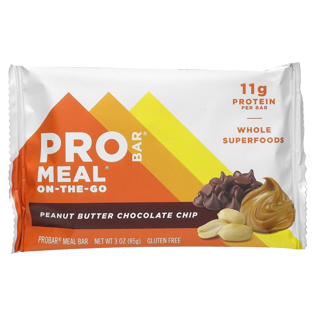 ProBar Portable Meal, Peanut Butter Chocolate Chip, 12 Bars, 3 Oz (85 G) Each
