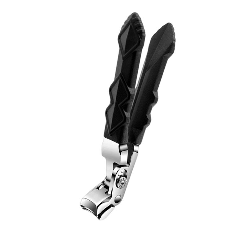 Angled Stainless Steel Nail Clippers with AntiSlip Textured Handle Durability Rustproof Blade for Elderly Users