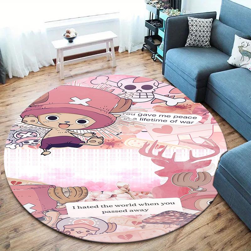 One Piece Tony Tony Chopper Round Area Rug Carpet Rug For Living Room Bedroom Sofa Playroom Decor Nonslip Floor Mat