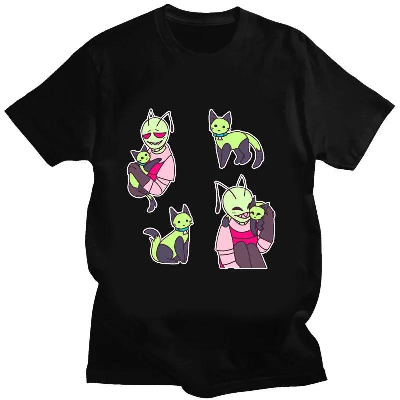 Kawaii Invader Zim Graphic TShirt Happy Hug Ready Zim Image Cute Cartoon T ShirtUnisex Retro T Shirt Oversized T Shirt