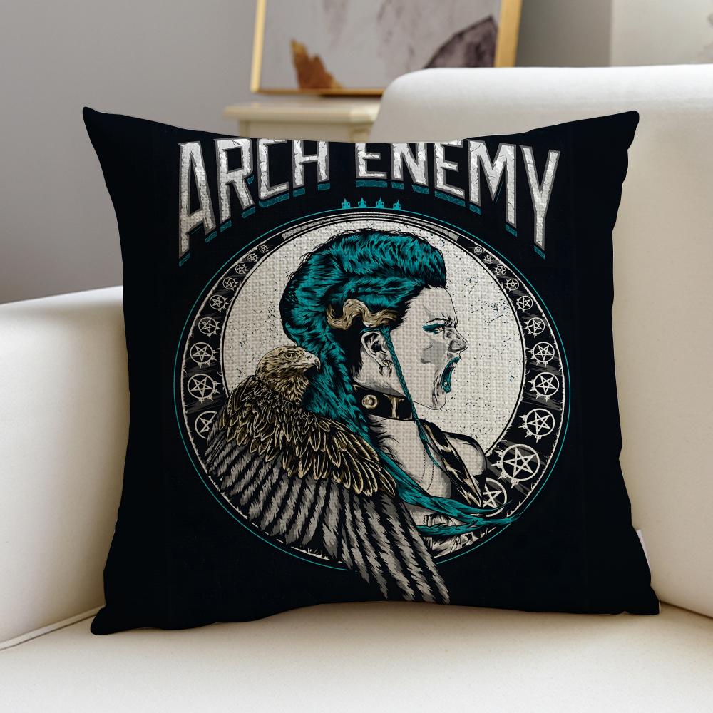 Metal AArch EnemyS Cushion Cover Breathable and skinfriendly linen pillowcase square removable and washable cushion