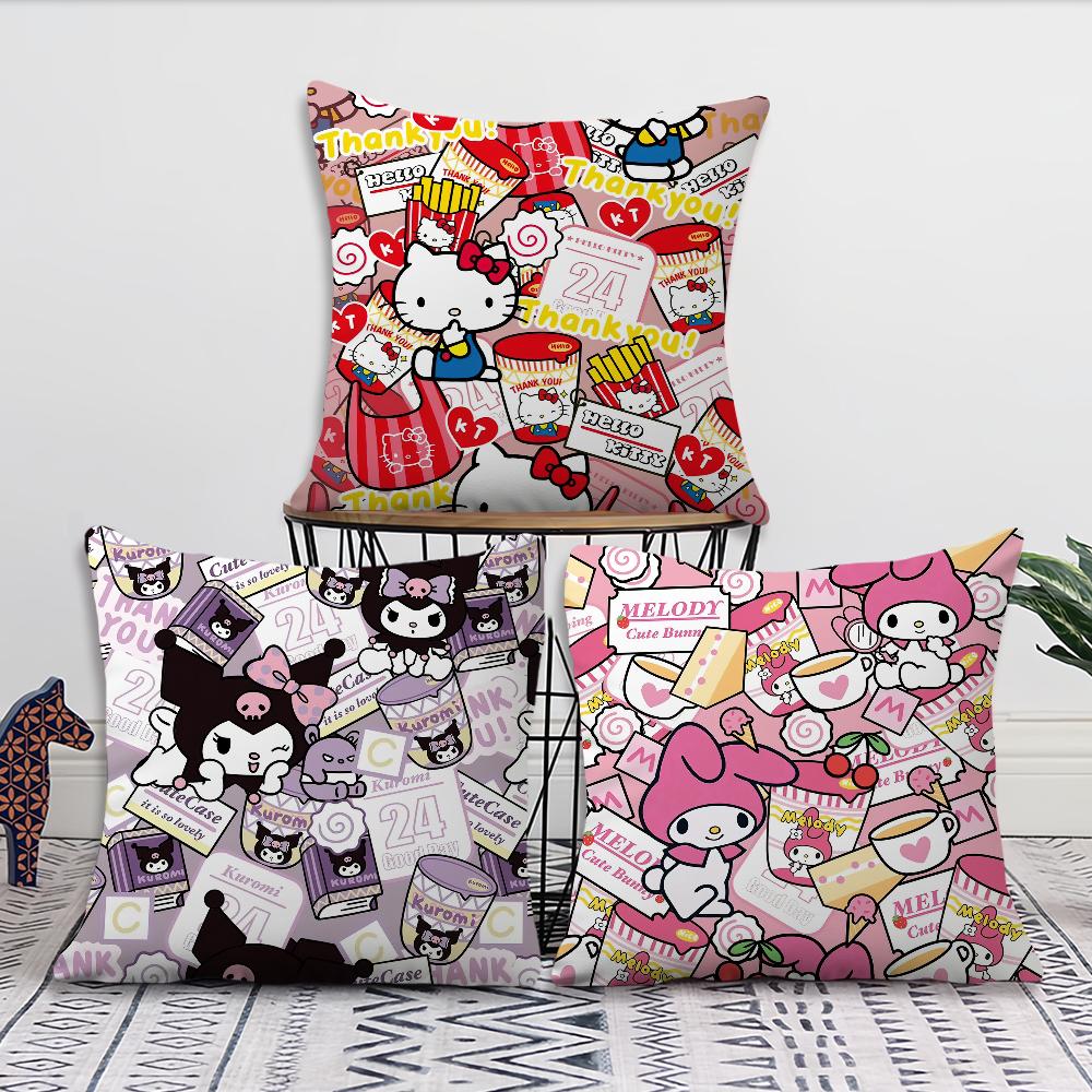 Милая Наволочка с Семейством S-Sanrio Для Подушки Печать Декор Дивана Дом Машина Комната Кофейня Офис Нордическая Простота