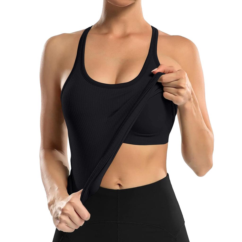 Breathable And Shock-absorbing Sports Bra With Chest Cushion And Herringbone Thread Top For External Wear