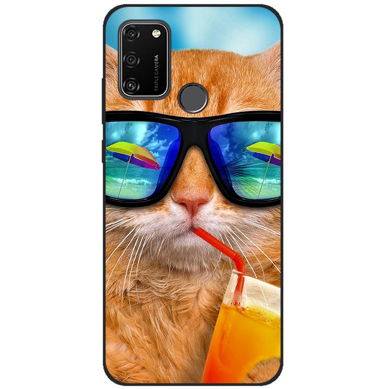 Чехол для HONOR 9A 6,3" Мягкий силикон ТПУ Чехлы для телефона На Huawei Honor 9A 9 A MOA-LX9N Задний чехол-сумка Funda Shell черный ТПУ чехол