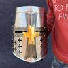 Knight Templar Brass Cross Helmet Medieval Crusader Helmet LARP Role Play Steel Helmet Best Gift for Him