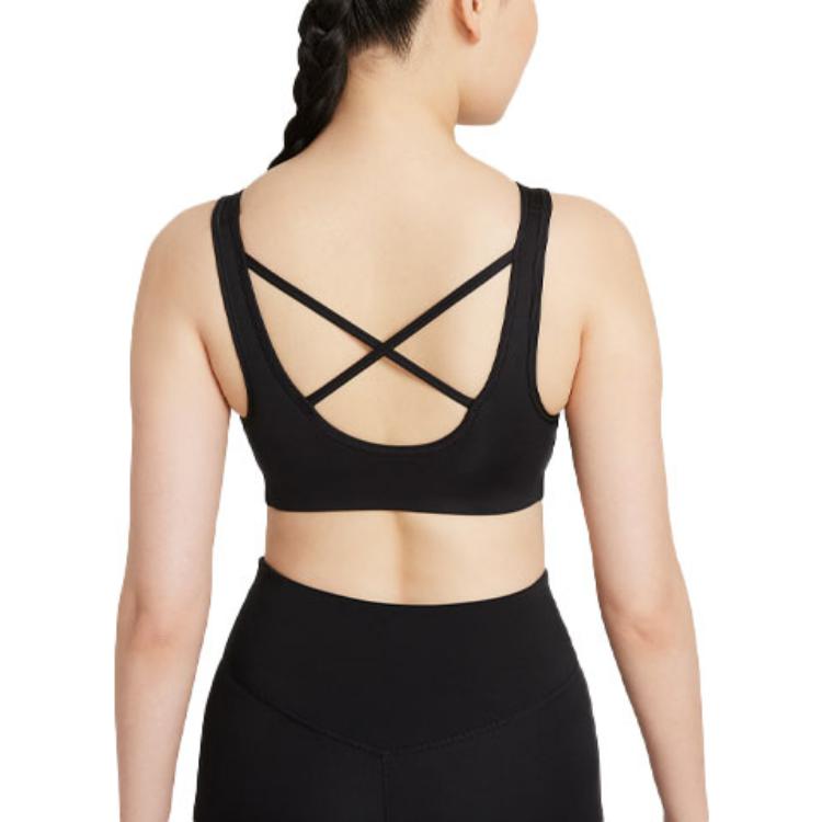 Nike Dri-FIT Swoosh Icon Clash Средняя поддержка дышащий спортивный бюстгальтер женский спортивный бюстгальтер черный DC5544-010