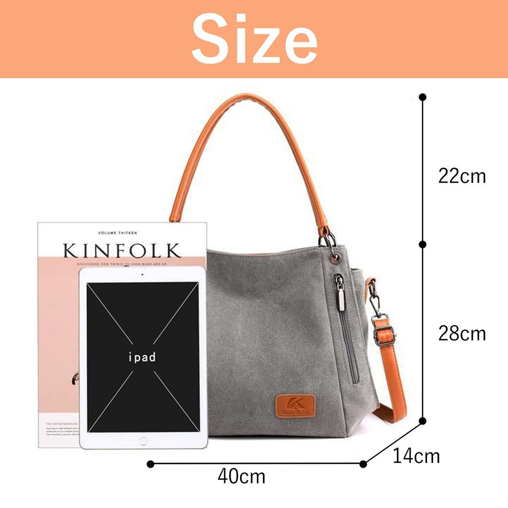 Canvas Tote Shoulder Solid Crossbody for A4 Size [Takusan Shopping] Bag, Round, Canvas, Bag, Small, Lightweight, Work, Casual, Large, (Red)