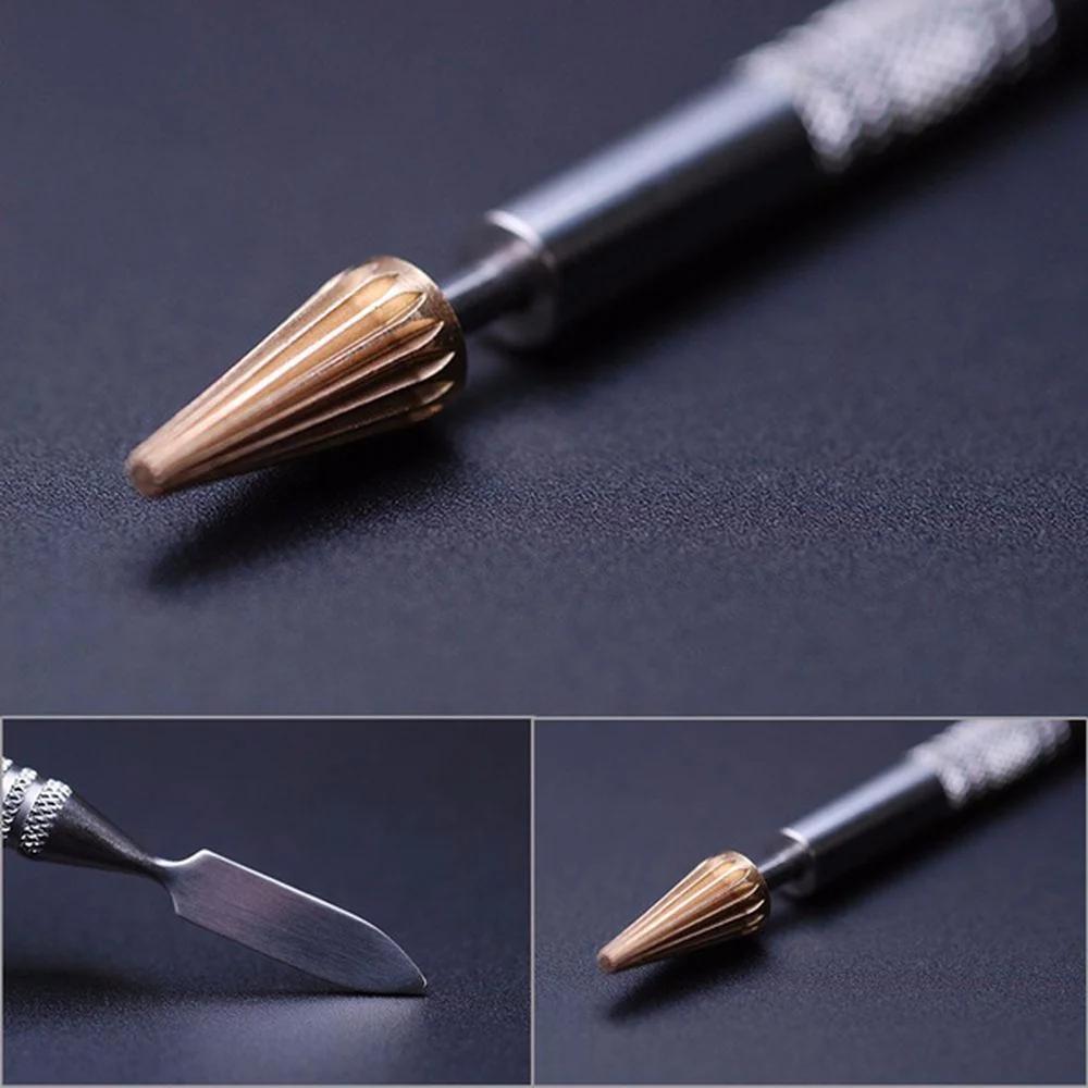 Leather Edge Dye Pen Roller Rotary Applicator Leathercraft DIY Tool Brass Head Edge Painting Burnishing Tool For Craft