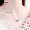 100% 925 Silver High Carbon Diamond Butterfly Pendant For Women Sparkling Wedding Engagement party Fine Jewelry