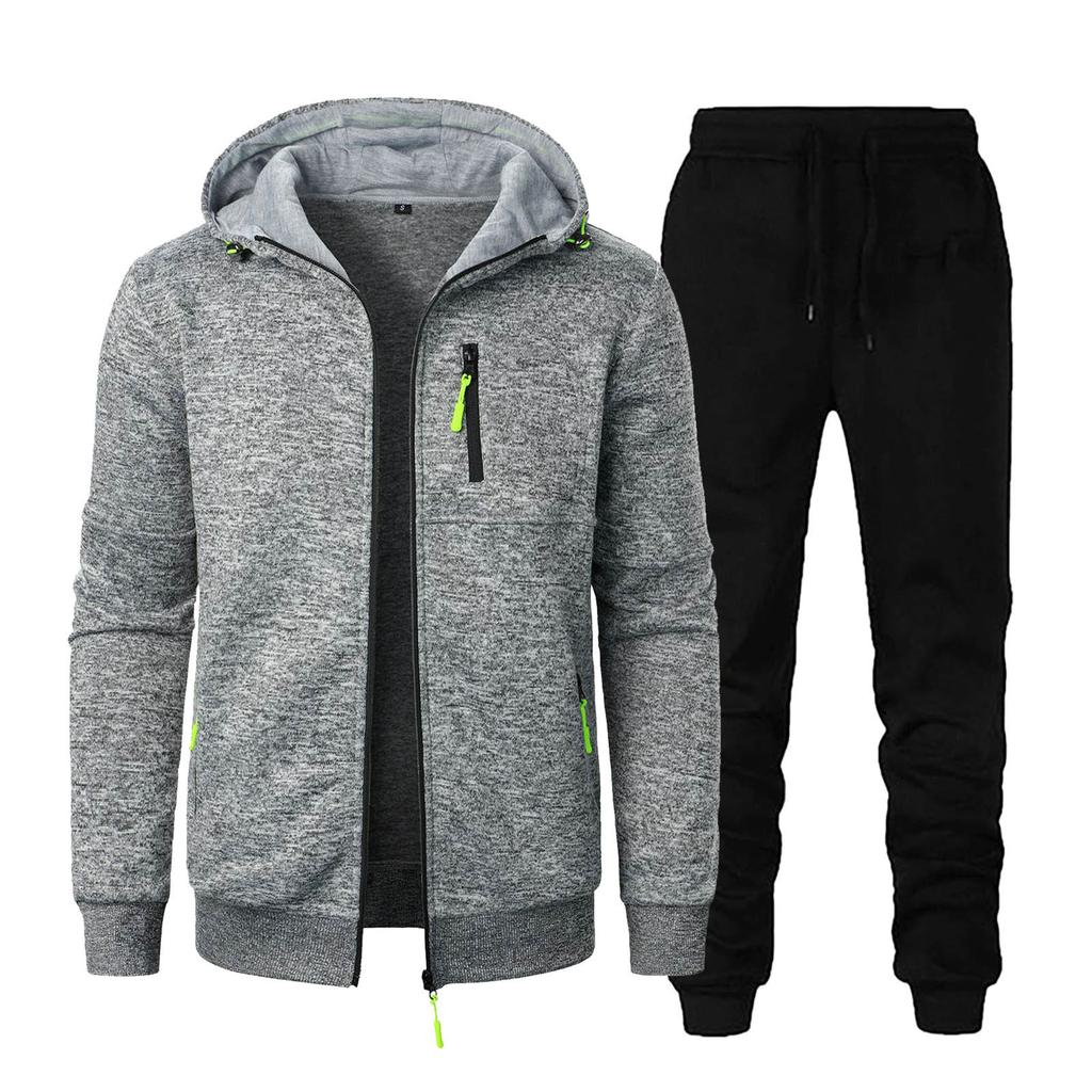 Осень-зима Новые мужские спортивные костюмы куртка с длинными рукавами брюки с капюшоном повседневный кардиган на молнии с принтом мужской спортивный комплект Yasheng