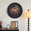 Round Plastic Wall Clock Retro Gear Industrial Style Mechanical Style Quartz Clock Decorative Clock