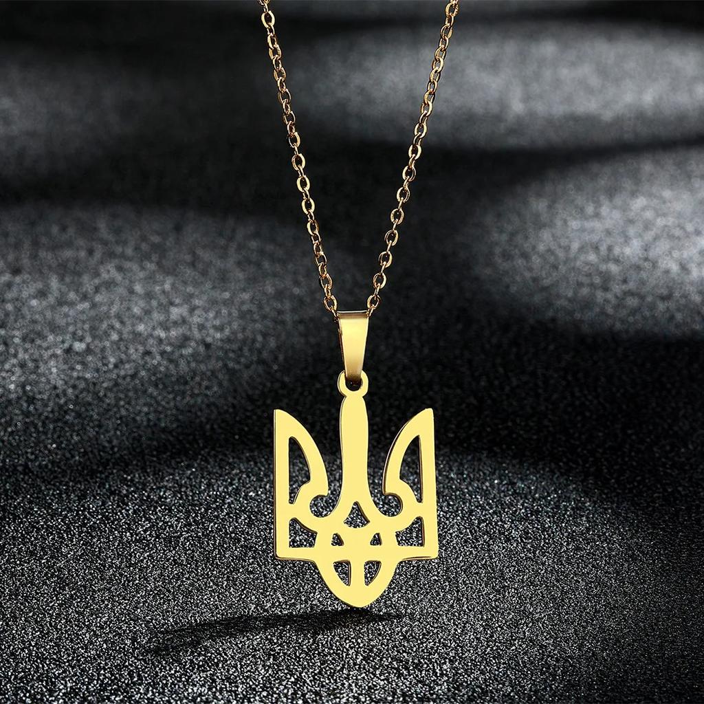 Kingdom Hearts Золотой Цвет Королевская Корона Трезубец Украина Кулон Модная Нержавеющая Сталь Цепочка Ожерелье для Женщин Мужчин Ювелирные Изделия Подарок