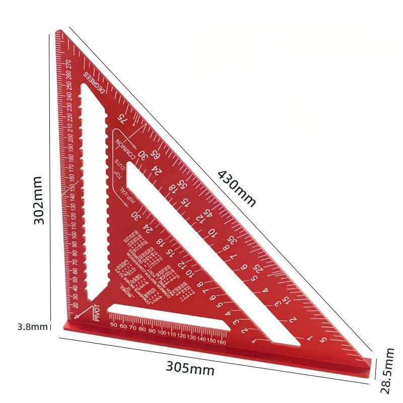 Woodworking Aluminum Alloy Triangle Gauges High Precision Marker Angle Ruler Measuring Gauging Tools