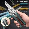 Tuosen Multifunctional Electrician Pliers: Wire Cutting, Stripping, Splitting, Crimping & Foldable Wire Strippers