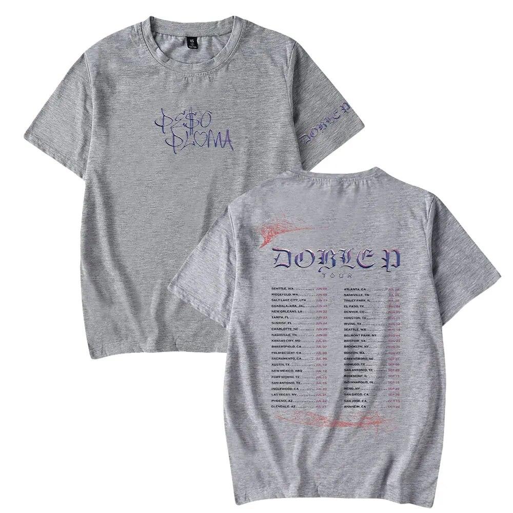 Футболка Peso Pluma Spider 2023 Doble P Tour, модная уличная одежда с круглым вырезом и короткими рукавами, женская футболка унисекс, одежда в стиле хип-хоп, унисекс