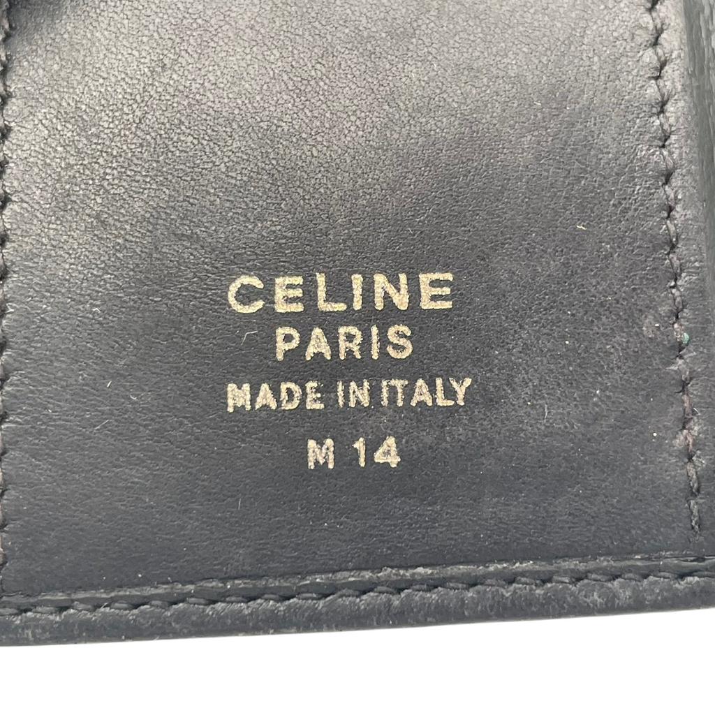 Б/у Держатель для ключей CELINE Круглый логотип Круглый логотип винтажный держатель для ключейДержатель для ключей  черная кожа Женский