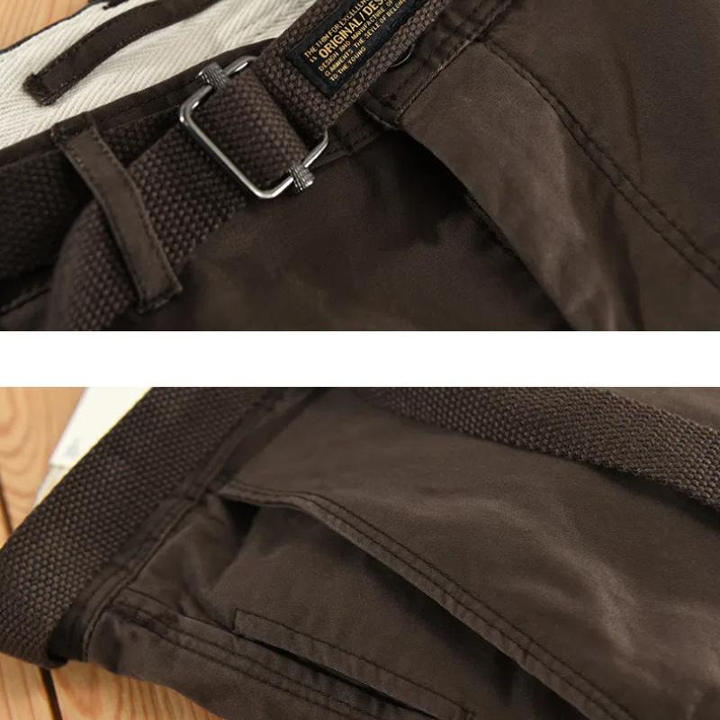 Spring and Autumn Men's Pants Japanese Style Cargo Pants Causal Cotton Soft and Comfortable Baggy Khaki Pant with Belt